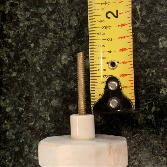 Set of 8 marble and gold stone decorative drawer pulls. Heavy, geometric - Picture 8 of 12